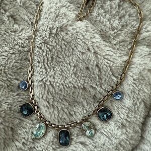 Elegant Blue and Silver Swarovski Necklace